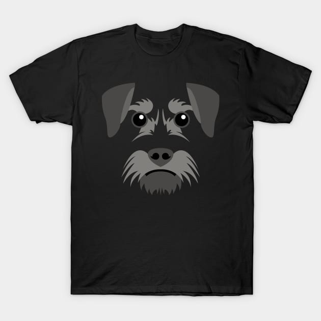 Miniature Schnauzer Dog Face T-Shirt by ShirtBricks